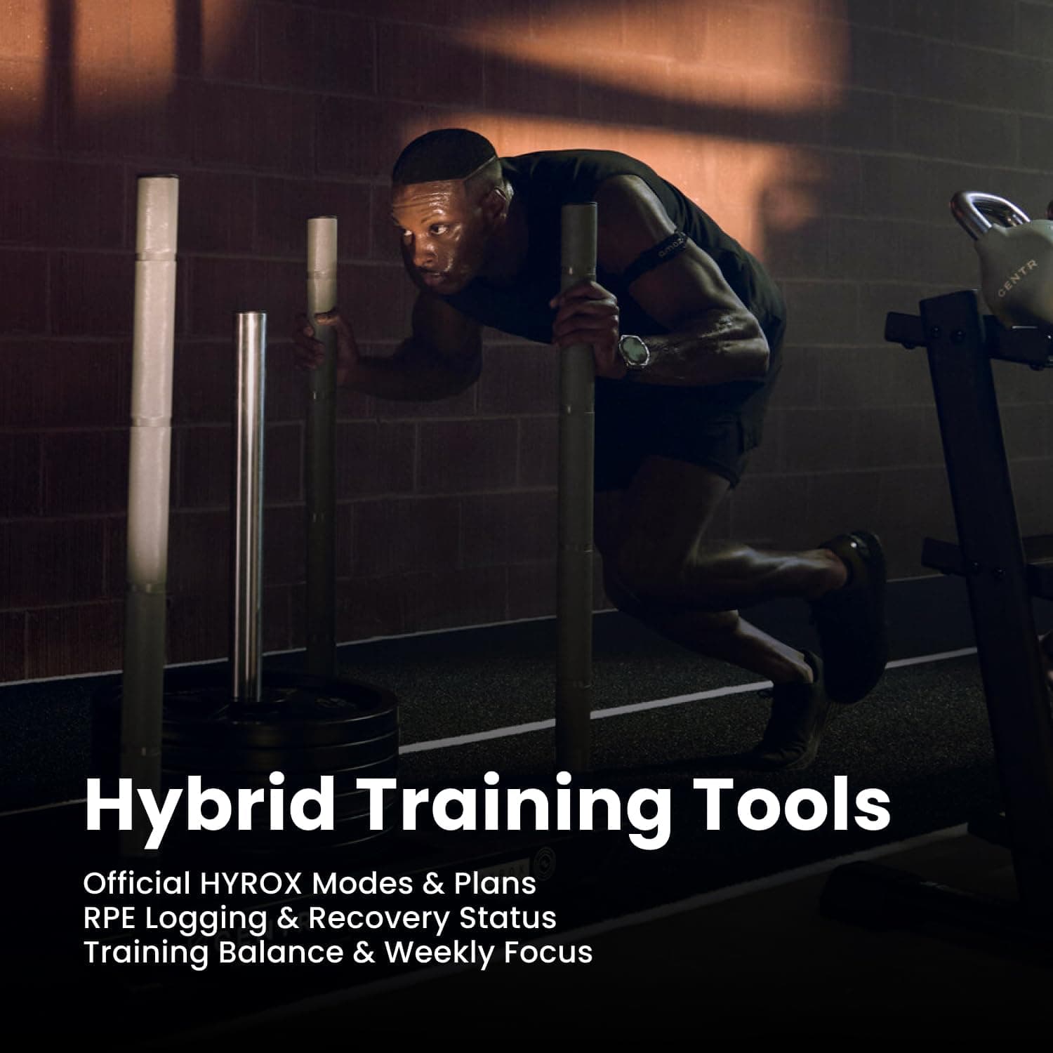 Amazfit Balance 3 used for hybrid training with HYROX modes and recovery tools