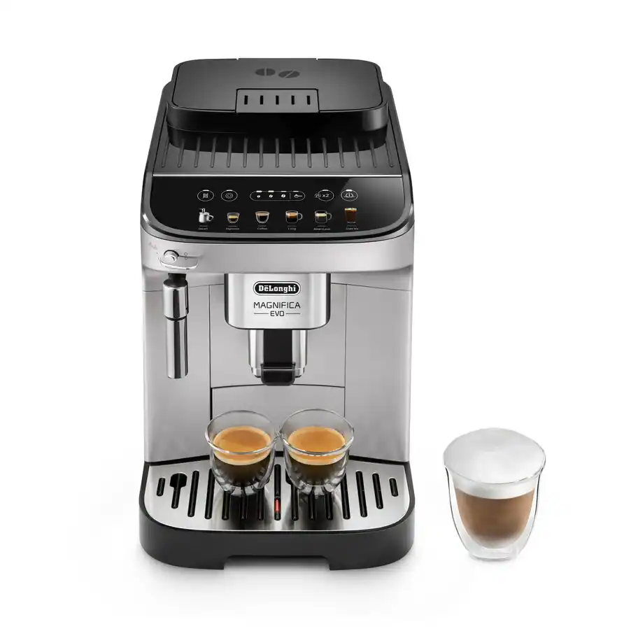 De’Longhi Magnifica Evo ECAM29043SB in silver, front view