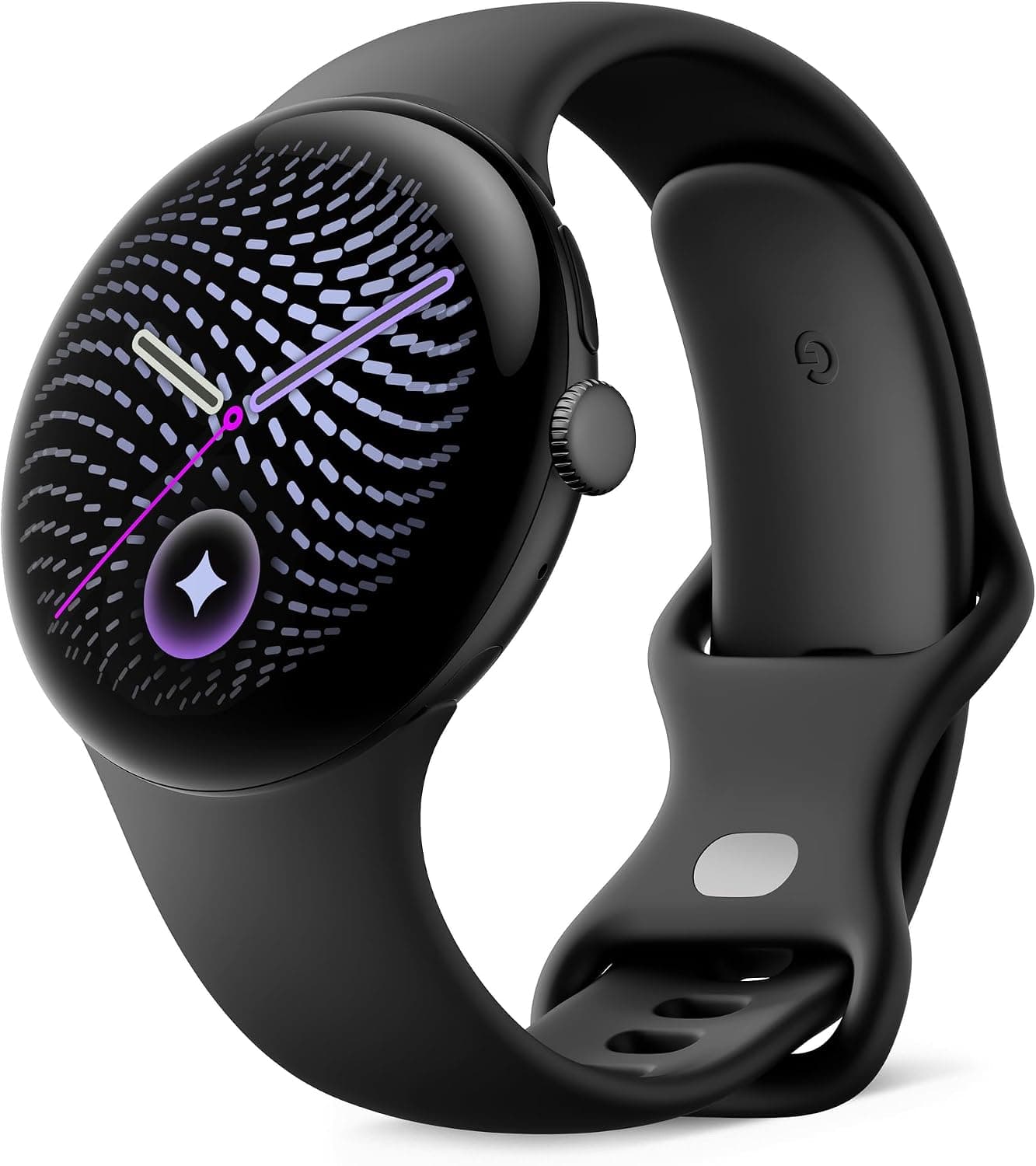 Google Pixel Watch 5 in black with a black Active Band