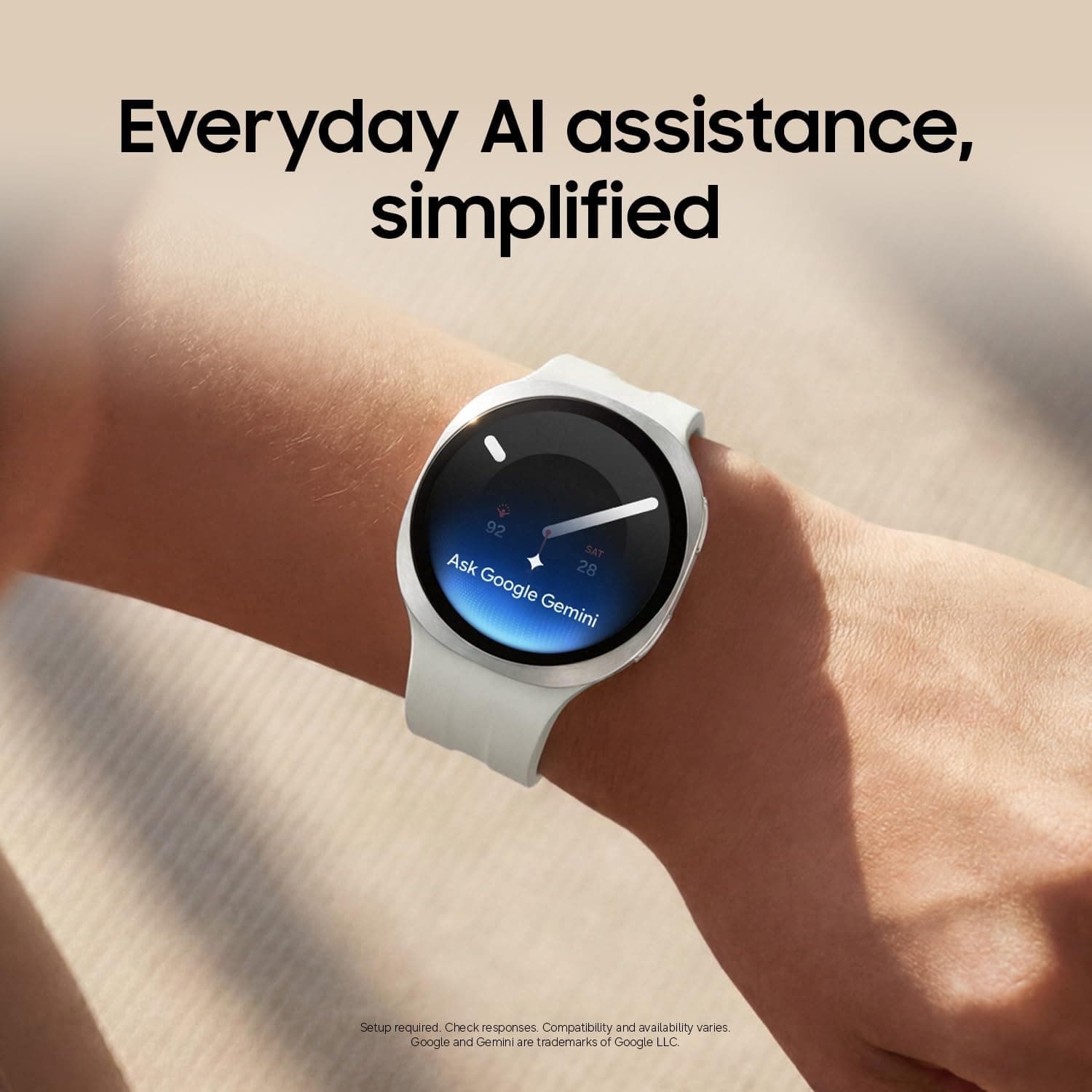 Samsung Galaxy Watch9 with Google Gemini on screen