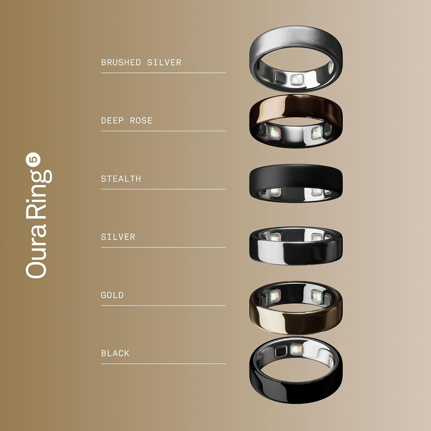 Oura Ring 5 available finishes