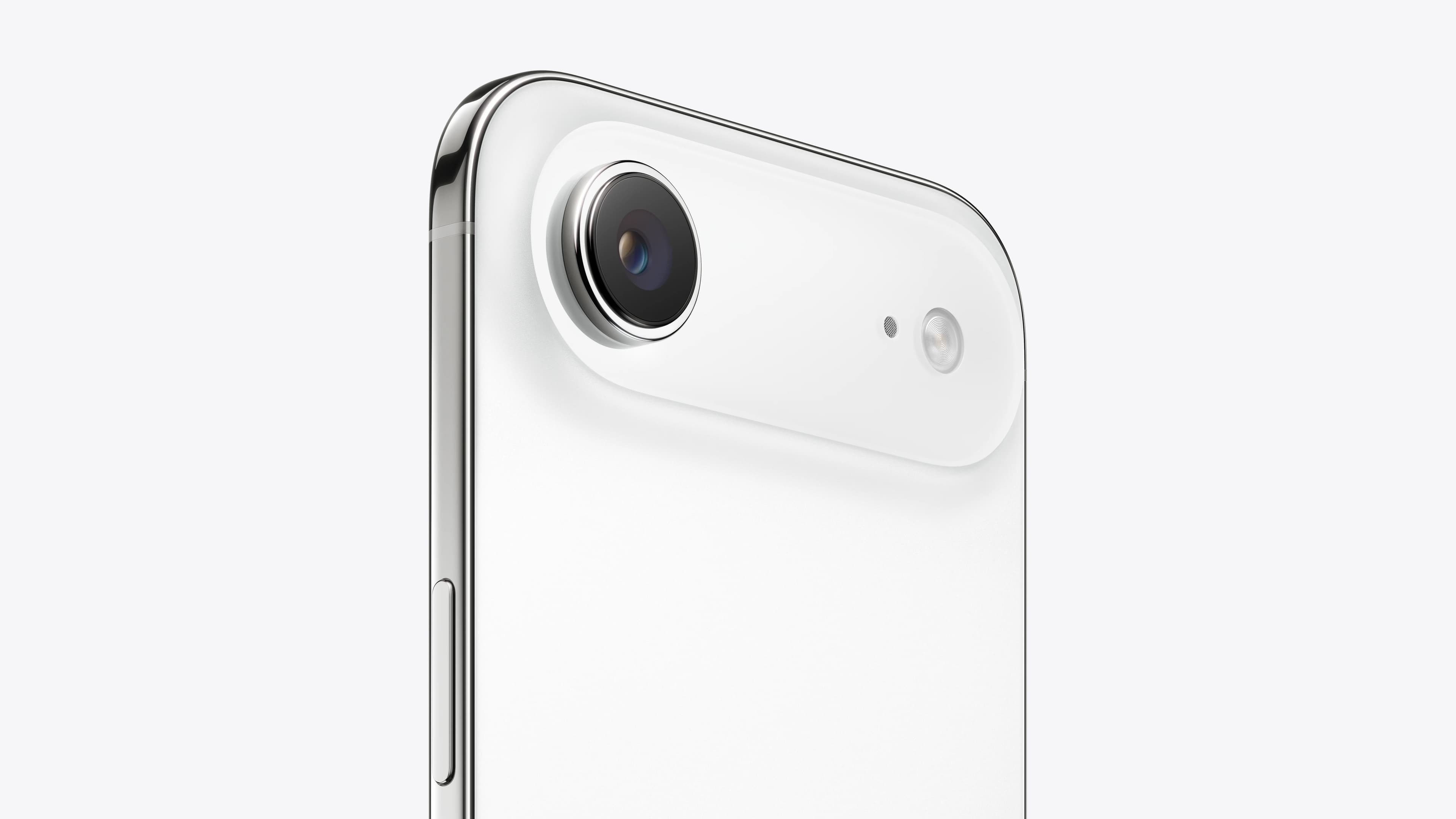 Close-up of the iPhone Air camera plateau, with one rear lens and the flash beside it
