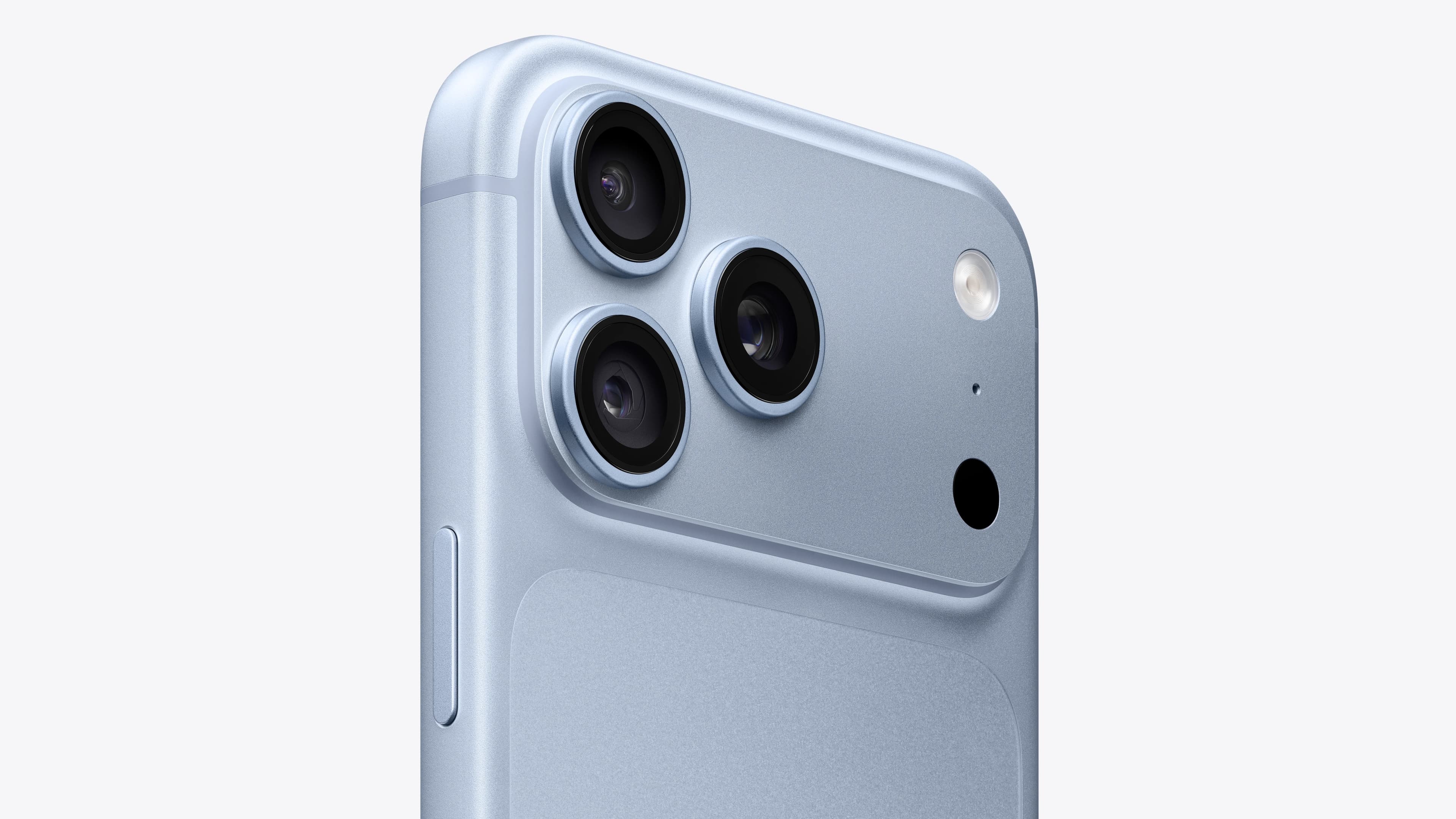 The three rear lenses of the iPhone 18 Pro Max, seen from a three-quarter angle