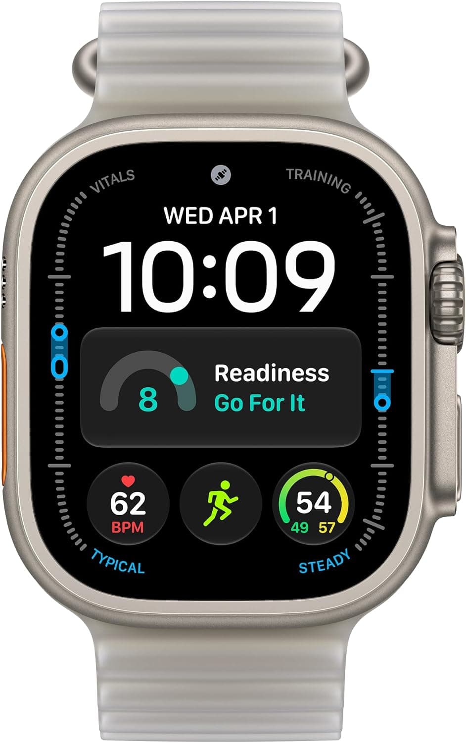 Apple Watch Ultra 4 front view showing the Readiness complication