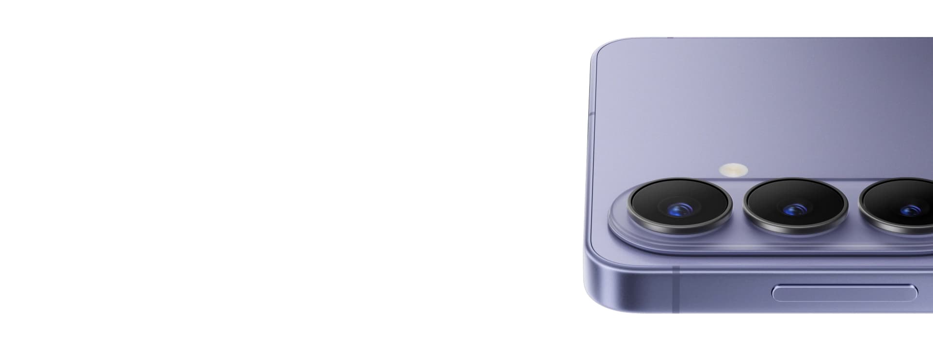 Close-up of the Samsung Galaxy S26 camera island and aluminium frame